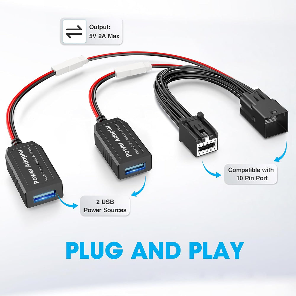 Dash Cam Power Adapter, 10P Type D for Chevy,GMC,Buick,Cadillac