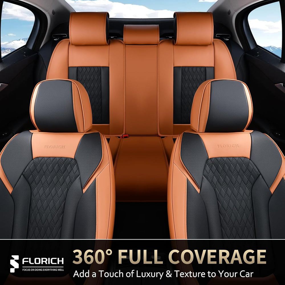 FLORICH Seat Covers, Car Seat Covers Full Set, Luxury Nappa Leather Seat Cove...