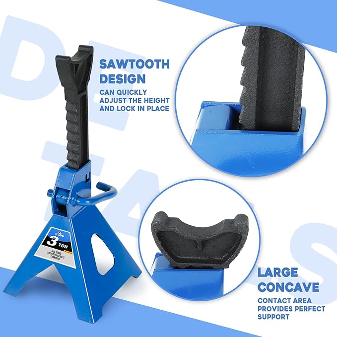 3 Ton Automotive Jack Stands, Heavy Duty Steel Car Lifting Stand