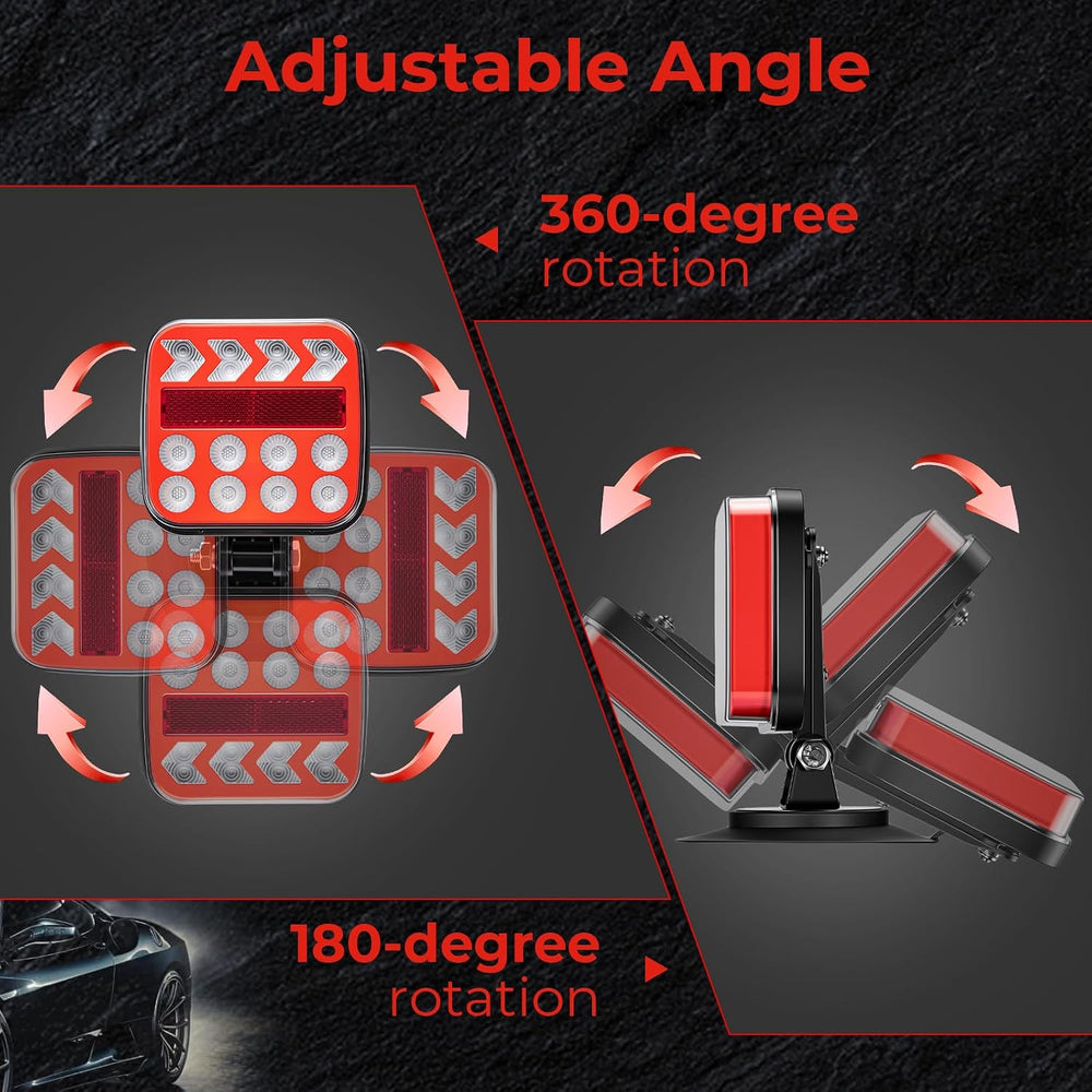 Wireless Trailer Lights - Adjustable Angle Strong Magnetic LED Trailer Light ...