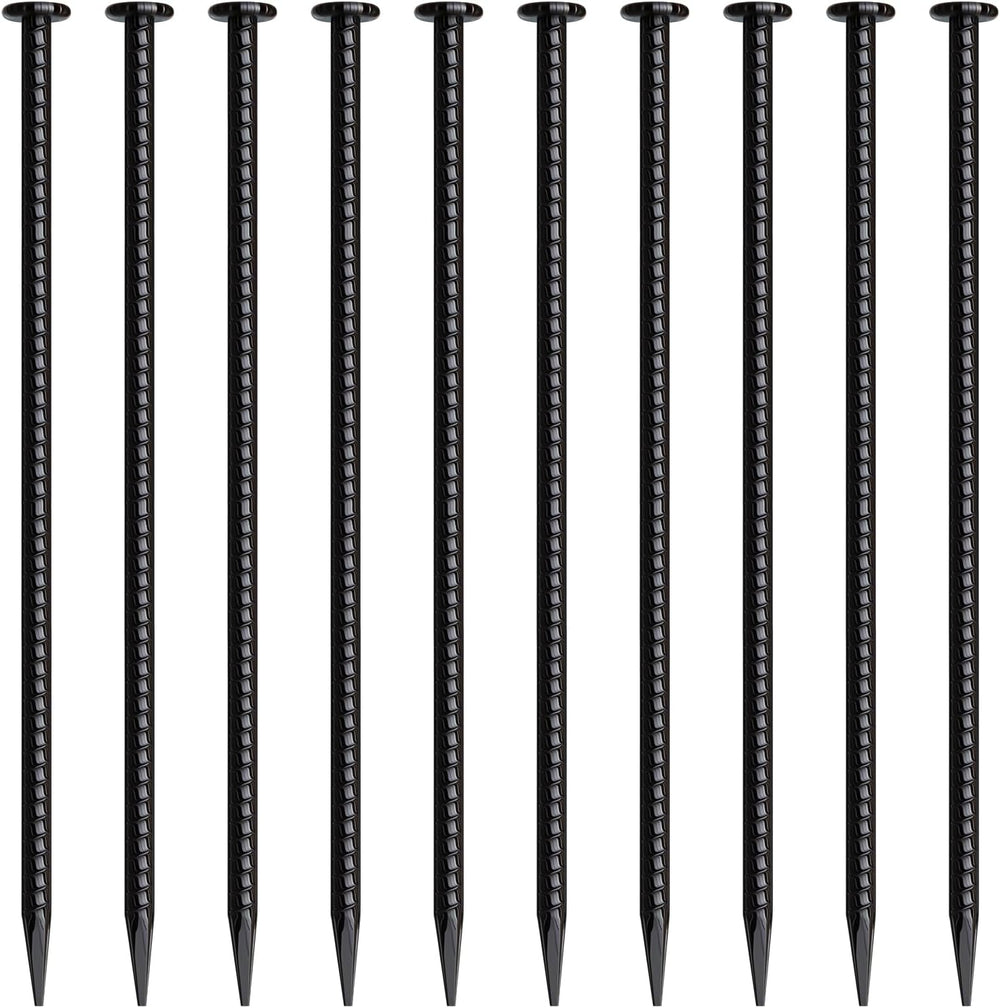 16 Inch Rebar Stakes 10 Pack Heavy Duty Ground Anchors 1/2 Inch Diameter
