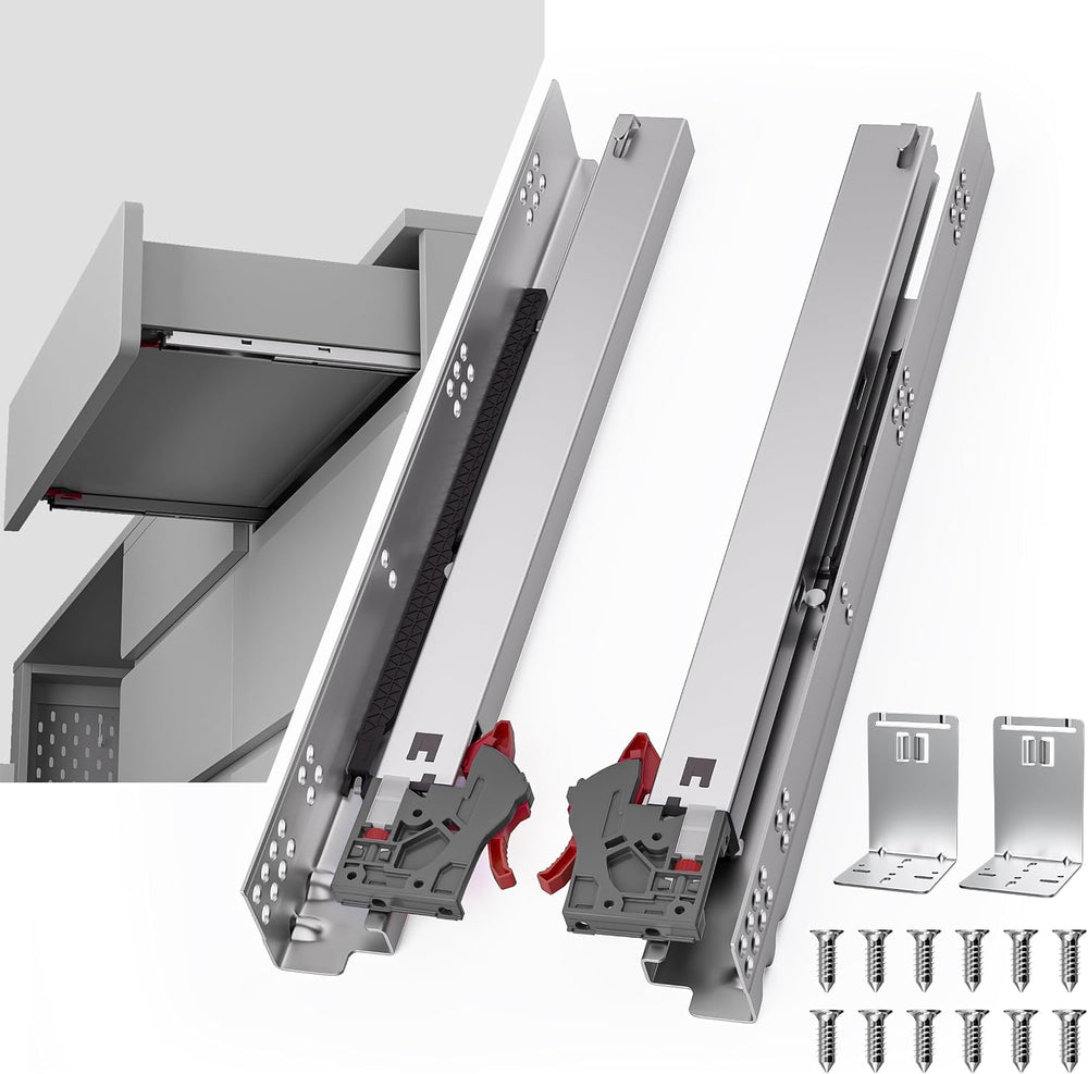 24 Inch Soft Close Undermount Drawer Slides,Full Extension,100 Lbs,1 Pair