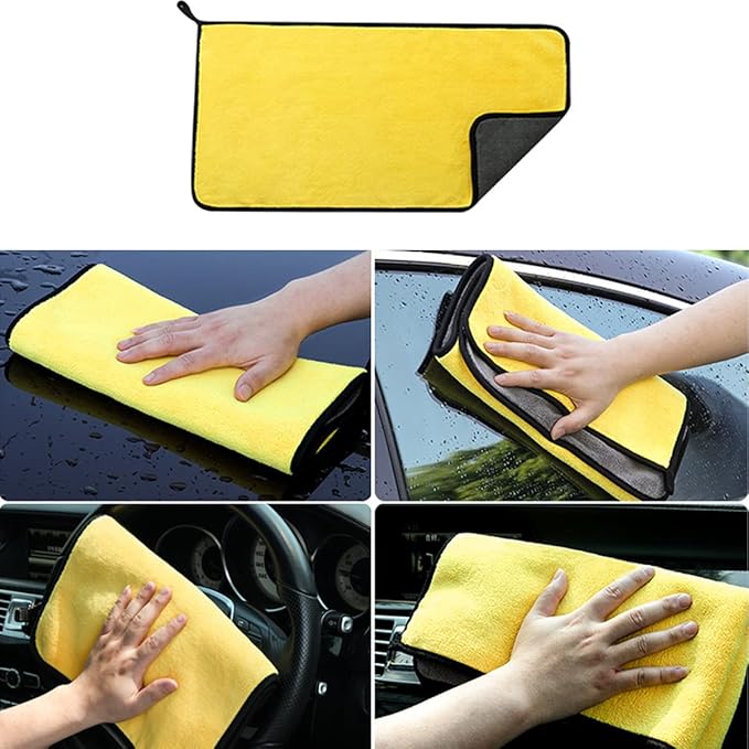 Car Wash Brush with Long Handle, Chenille Microfiber Mop Mitt with 1