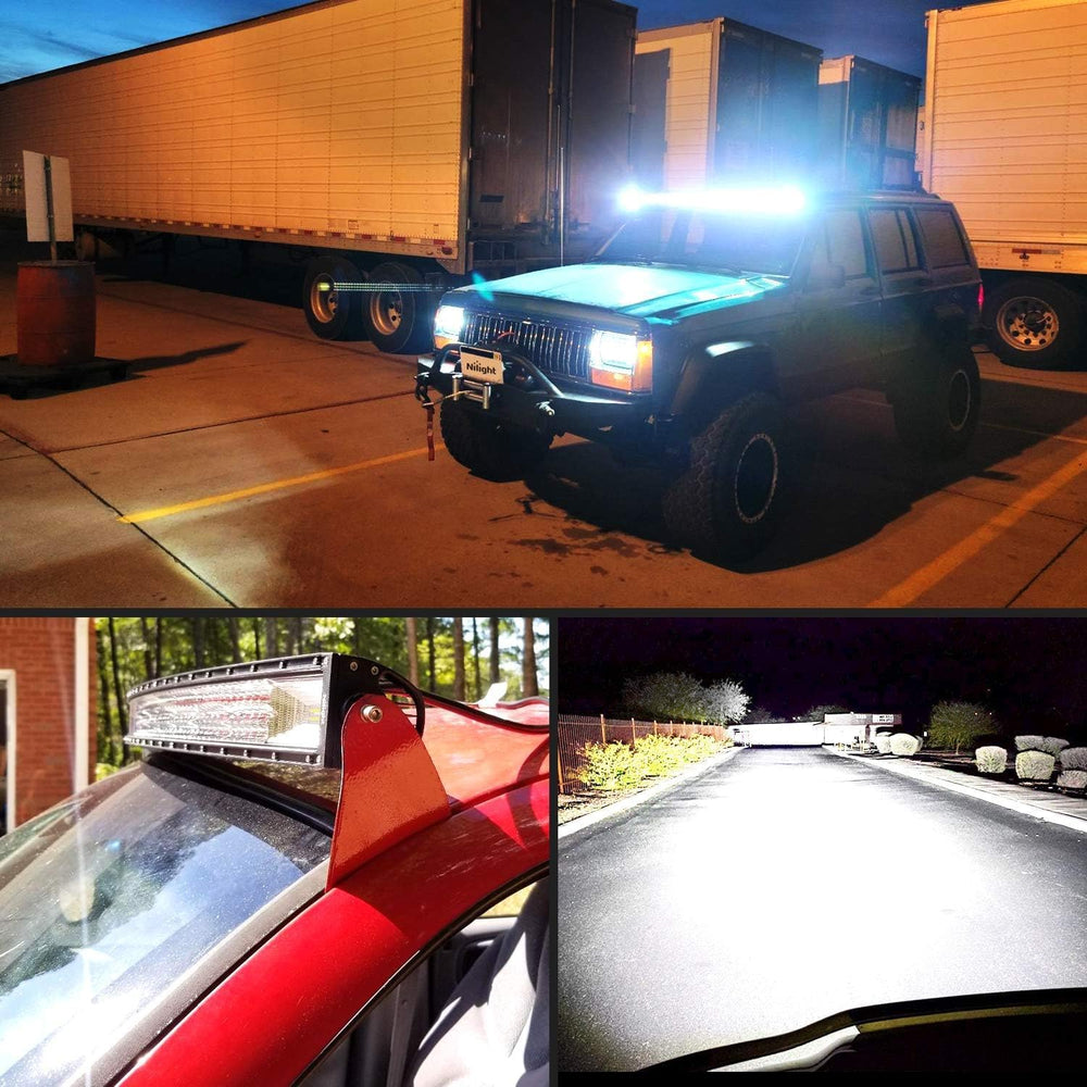 Nilight ZH408 52Inch 783W Curved Triple Row Flood Spot Combo Beam Led Bar 780...