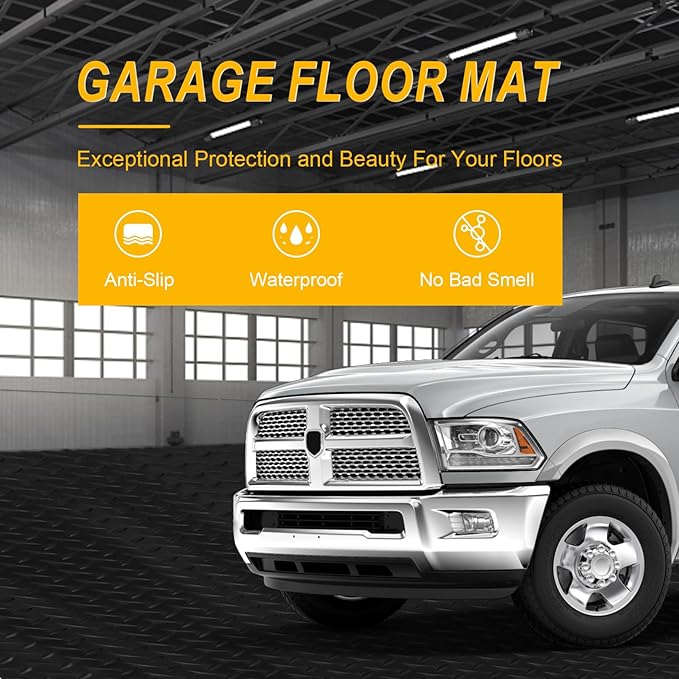 7.5x25 FT Garage Floor Mat, 2.8mm Thickened Flooring Roll (20Pcs)