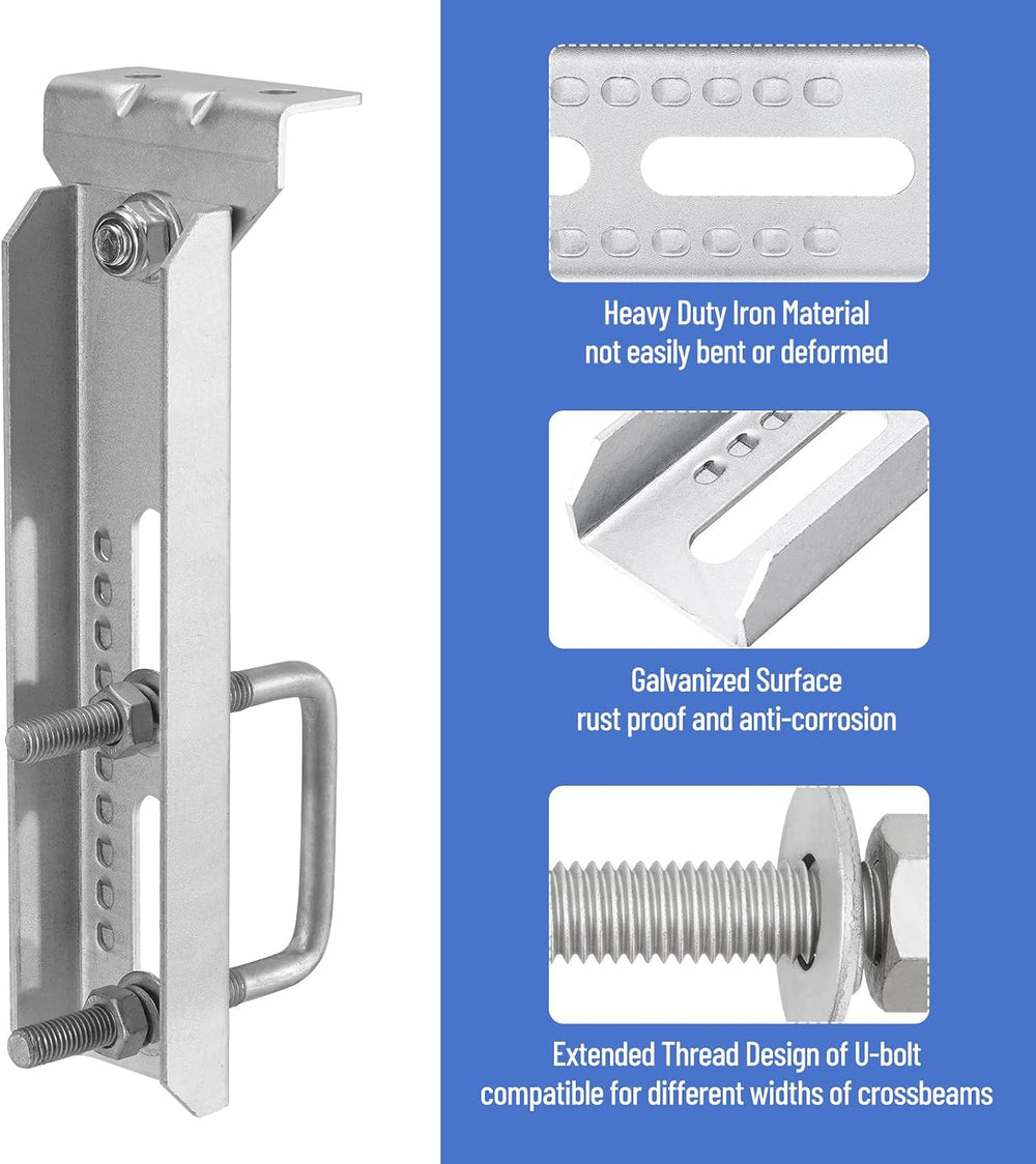 4 Pack 8"/10"/12" Boat Trailer Bunk Brackets for 1.5" x 3...