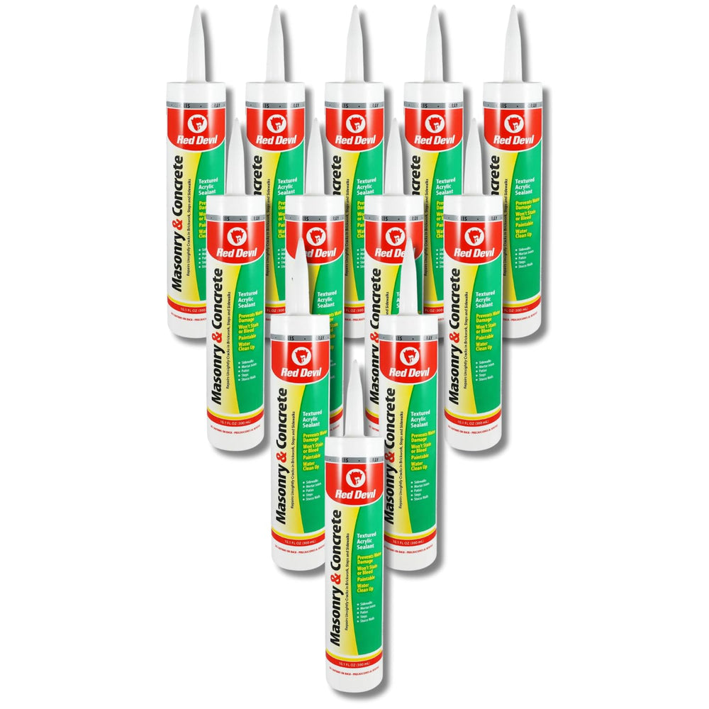 Red Devil 0646 Masonry and Concrete Acrylic Sealant, Gray, 10.1 oz., Pack of 12