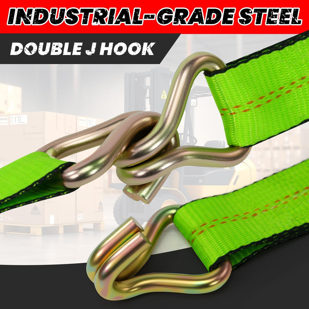 4 Pack 20ft Ratchet Straps Heavy Duty, 10,000 LBS Break Strength, 2" x 2...