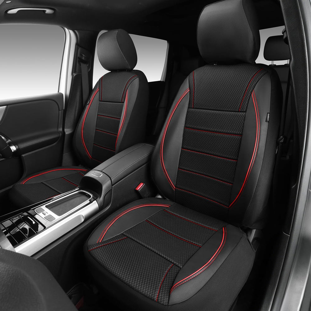 CAR PASS Air Mesh Leather Car Seat Covers Front Seats, Breathable Two Front S...