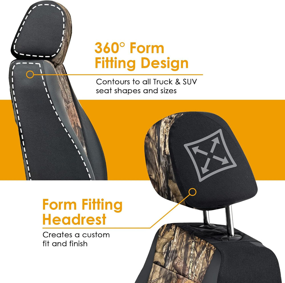 LPI Truck Mossy Oak Camo Heavy Duty Front Seat Covers 2PCS, for Pickup/SUV