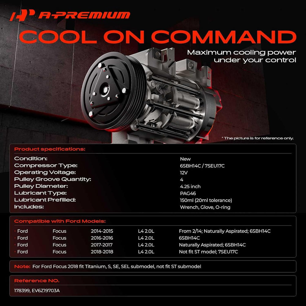 A-Premium Air Conditioner AC Compressor with Clutch