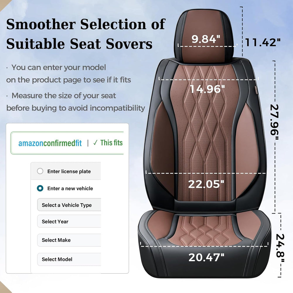 Coverado Seat Covers FullSet, 5 Seats Car Seat Protector, Waterproof Nappa Le...