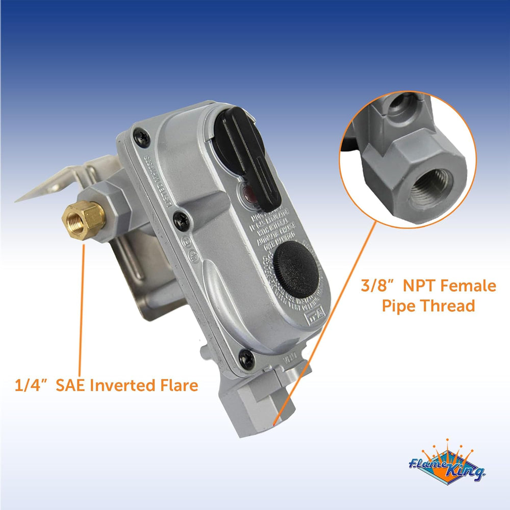 Flame King (KT12ACR-2) 2-Stage Auto Changeover LP Propane Gas Regulator With ...