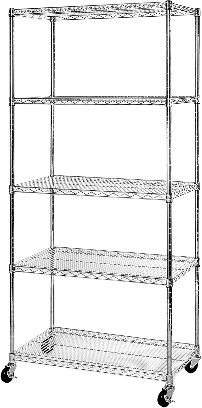 Seville Classics UltraDurable Heavy Duty NSF Solid Steel Wire Rack Storage Unit