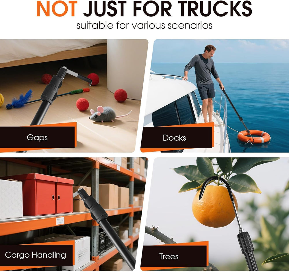 Kojcijs Magnetically Mounted 6.3 Ft Truck Cargo Grabber Reach Retriever Tool ...