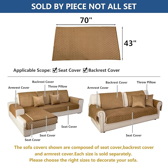 Eismodra Couch Cover, Sectional Couch Covers, Sofa Covers