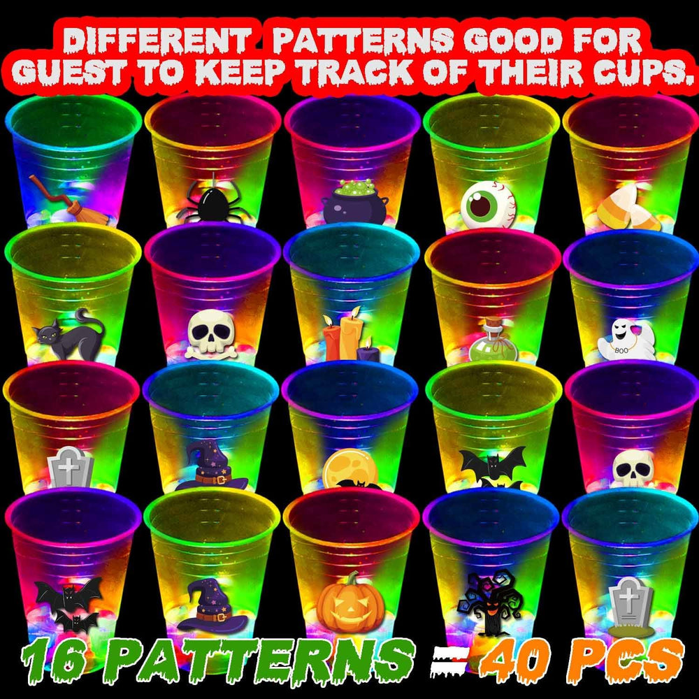 mishunyus 40 Pcs Glow in The Dark Halloween Party Cups