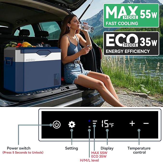 Car Fridge Portable 12V Refrigerator 32 Quart 12 Volt Freezer Compressor Cooler