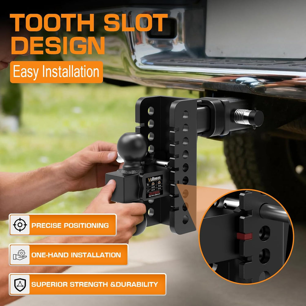 Drop Hitch (for 2.5 Inch Receiver), 6in Adjustable Trailer Hitch