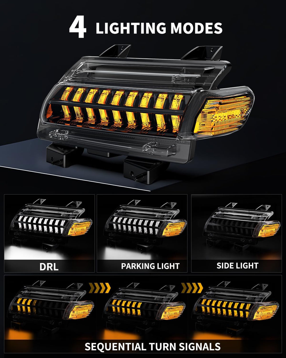 New Upgrade Smoke Lens LED Fender Light Kit for JL Wrangler JT Gladiator, LED...
