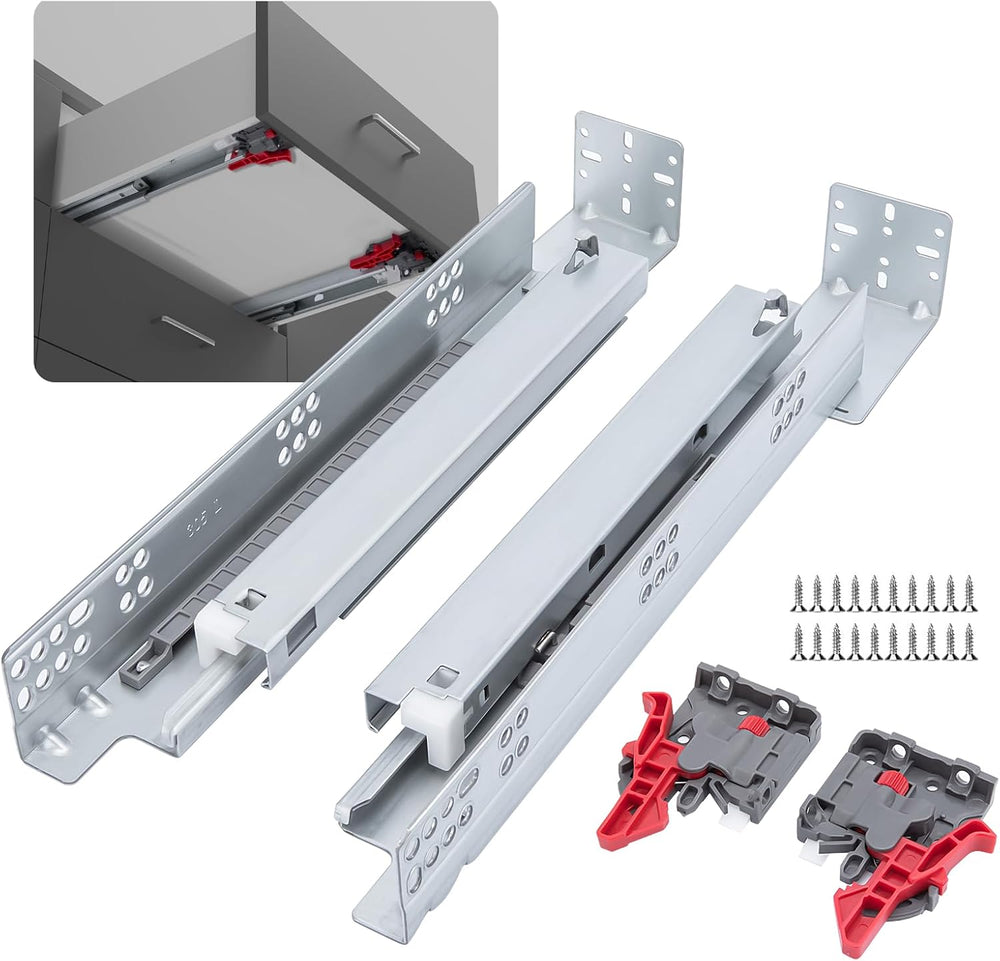 LONTAN 1 Pair Hidden Undermount Soft Close Drawer Slides 18 Inch