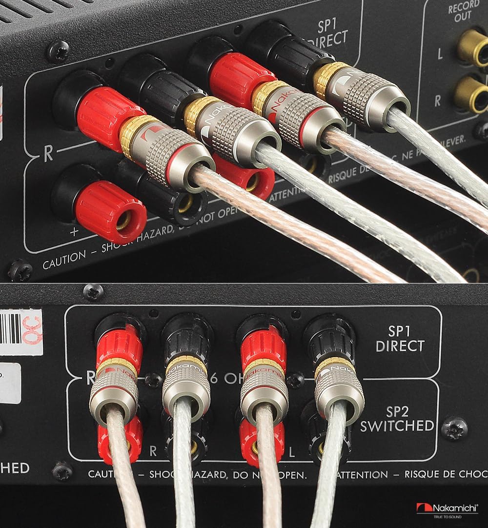 Nakamichi FanLock Excel Series 24k Gold Plated Banana Plugs, 10-18 AWG