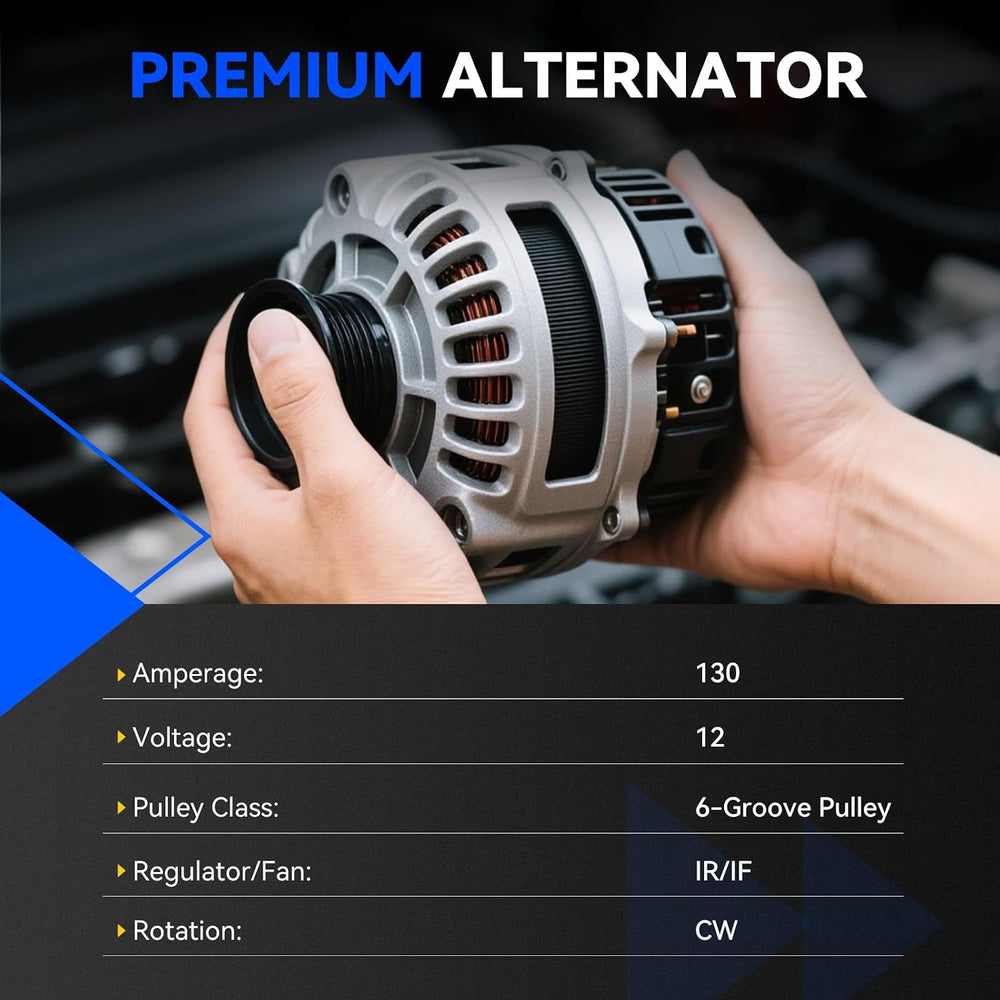 11775N New Alternator 130Amp Replacement for 2014-2017 Honda Odyssey 3.5L V6,...