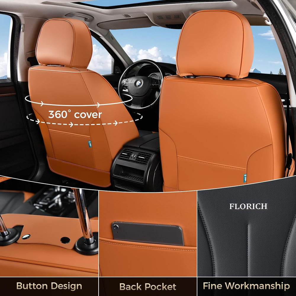 Seat Cover, Car Seat Covers Full Set, Waterproof Leather Car Seat Protector 5...