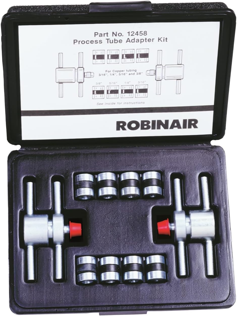 Robinair 12458 Process Tube Adapter Kit with Storage Case