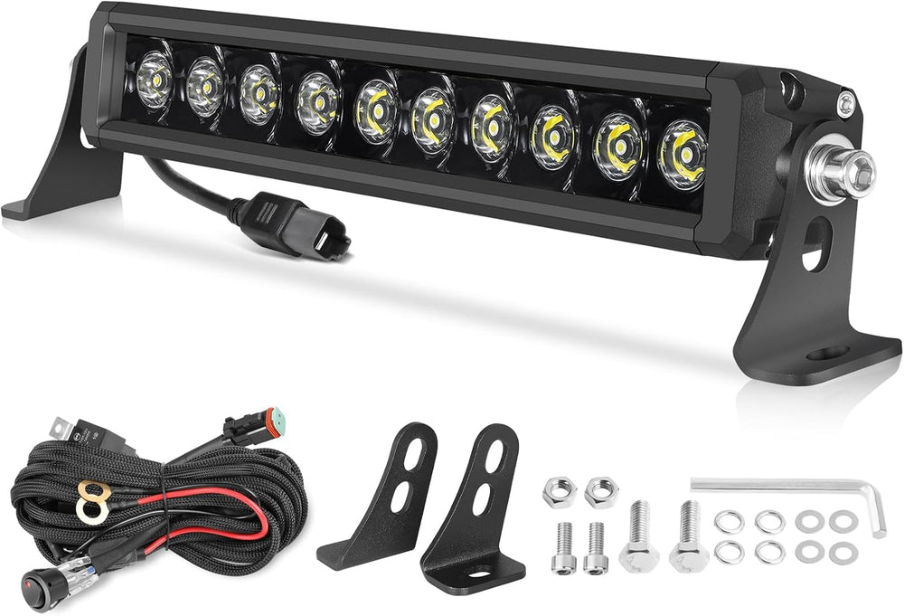 OFFROADTOWN 12'' 100W LED Light Bar Single Row Off Road Driving Lights