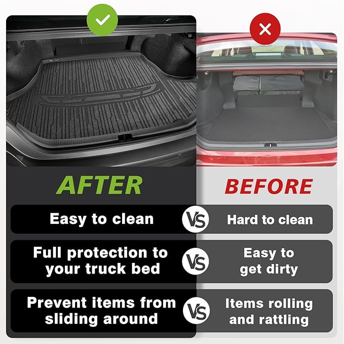 TripleAliner Trunk Floor Mat All Weather Liners Compatible