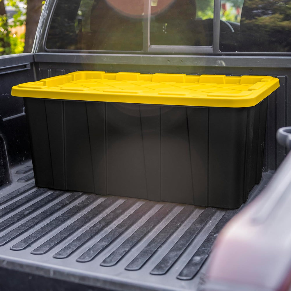 Sterilite Industrial Storage Tote with Lids for Garage, 38 Gallon, 4-Pack