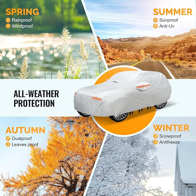 30 Layers SUV Car Cover for Automobiles All Weather Waterproof, Outdoor