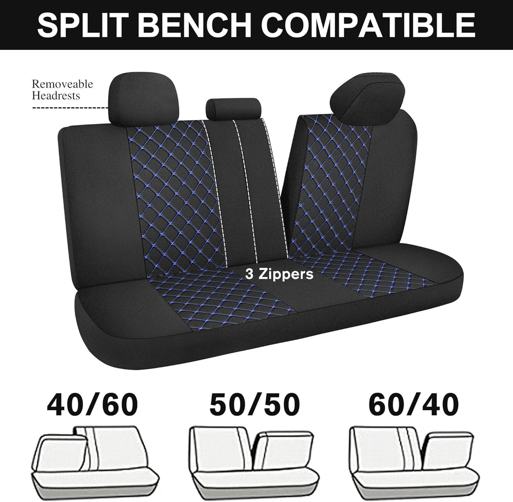 Breathble Car Seat Covers Full Set, Washable Seat Covers for Cars, Premium Cl...