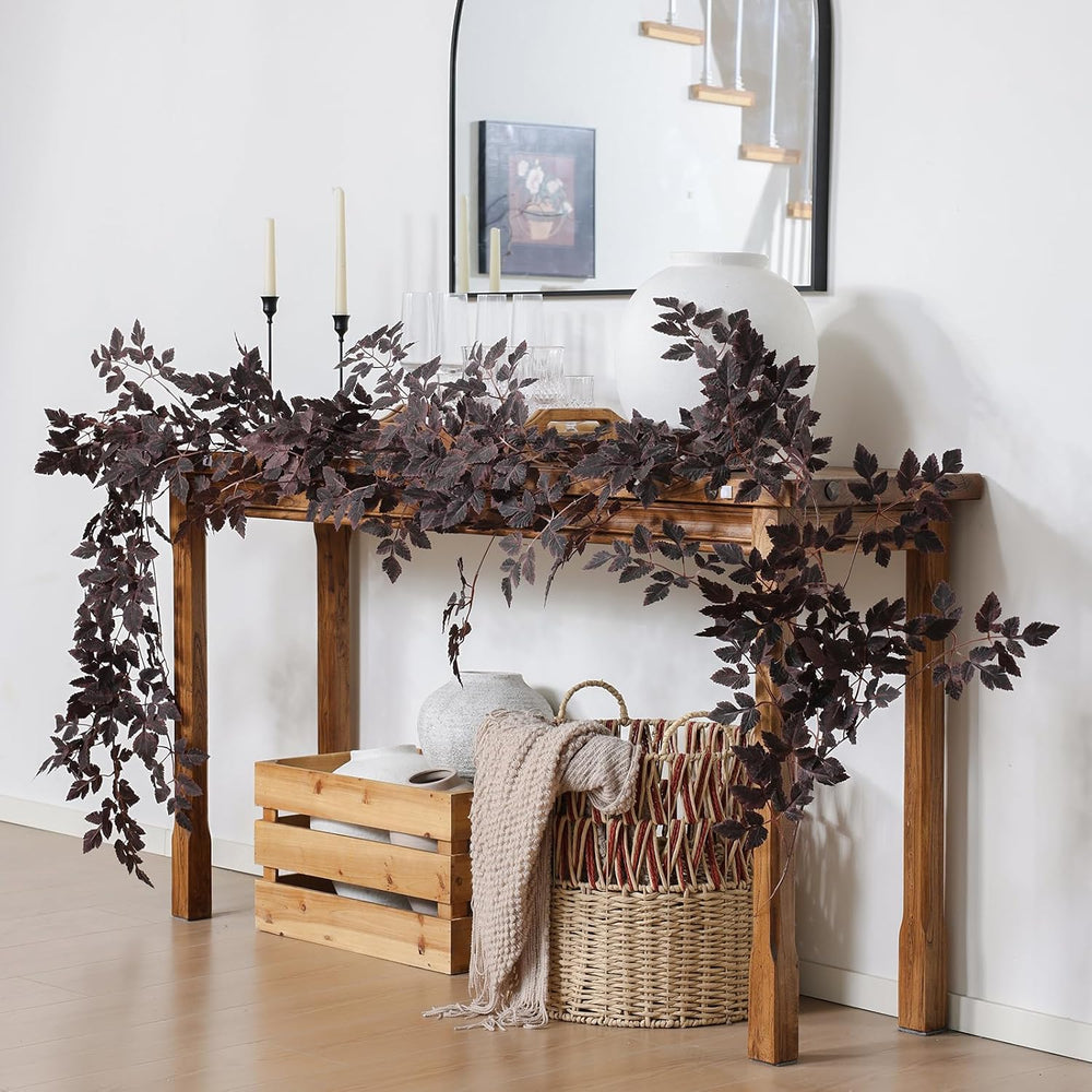Mizii 10FT Artificial Vines Garlands Burgundy Faux Cimicifuga Vine Garland Si...