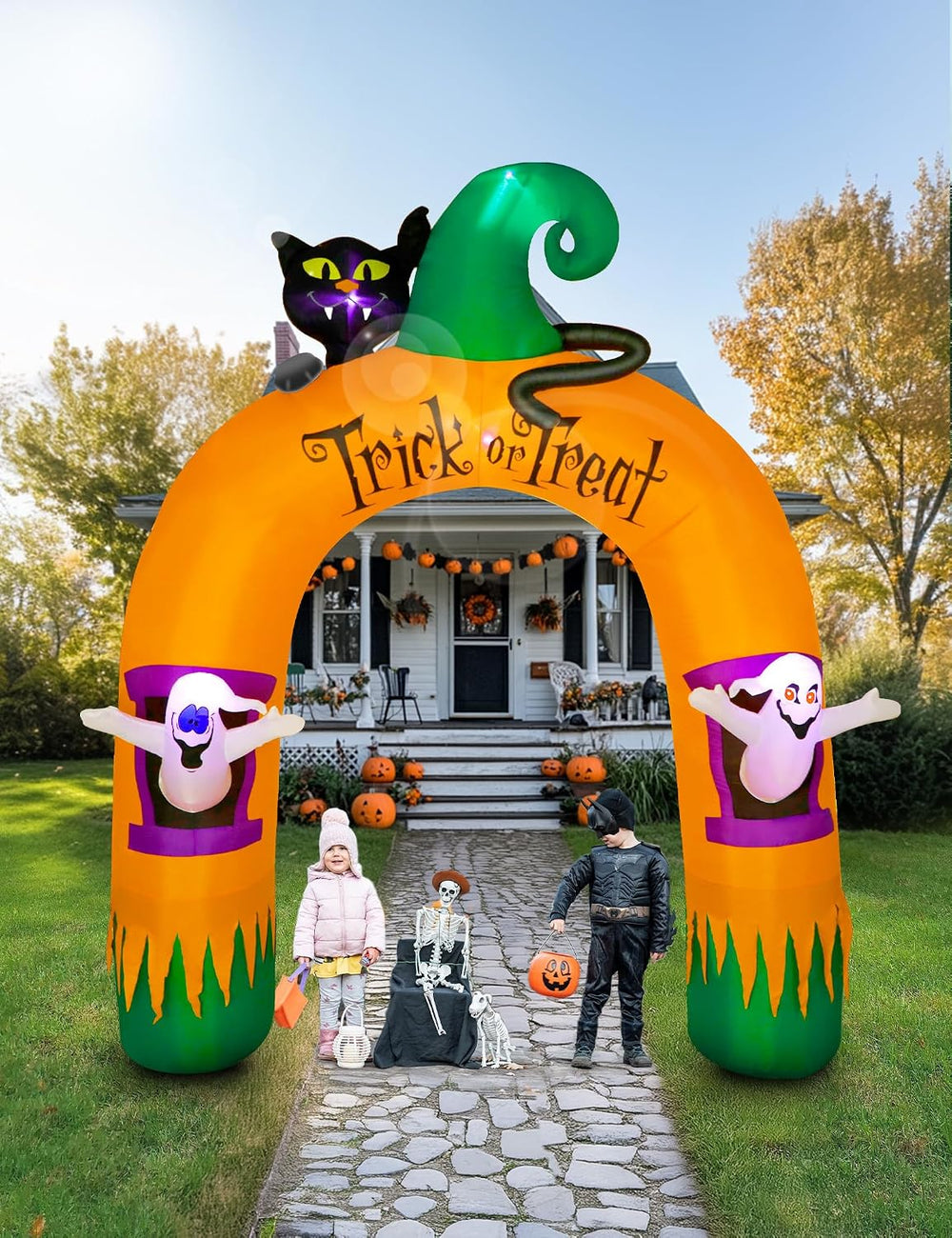 10FT Large Halloween Inflatable Archway Decoration, Halloween Blow Up Lighted...