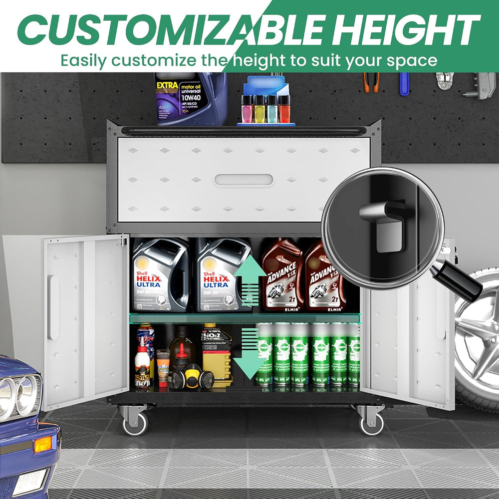 Garage Cabinet System | Heavy Duty Steel All-in-One Modular Garage Cabinet Se...