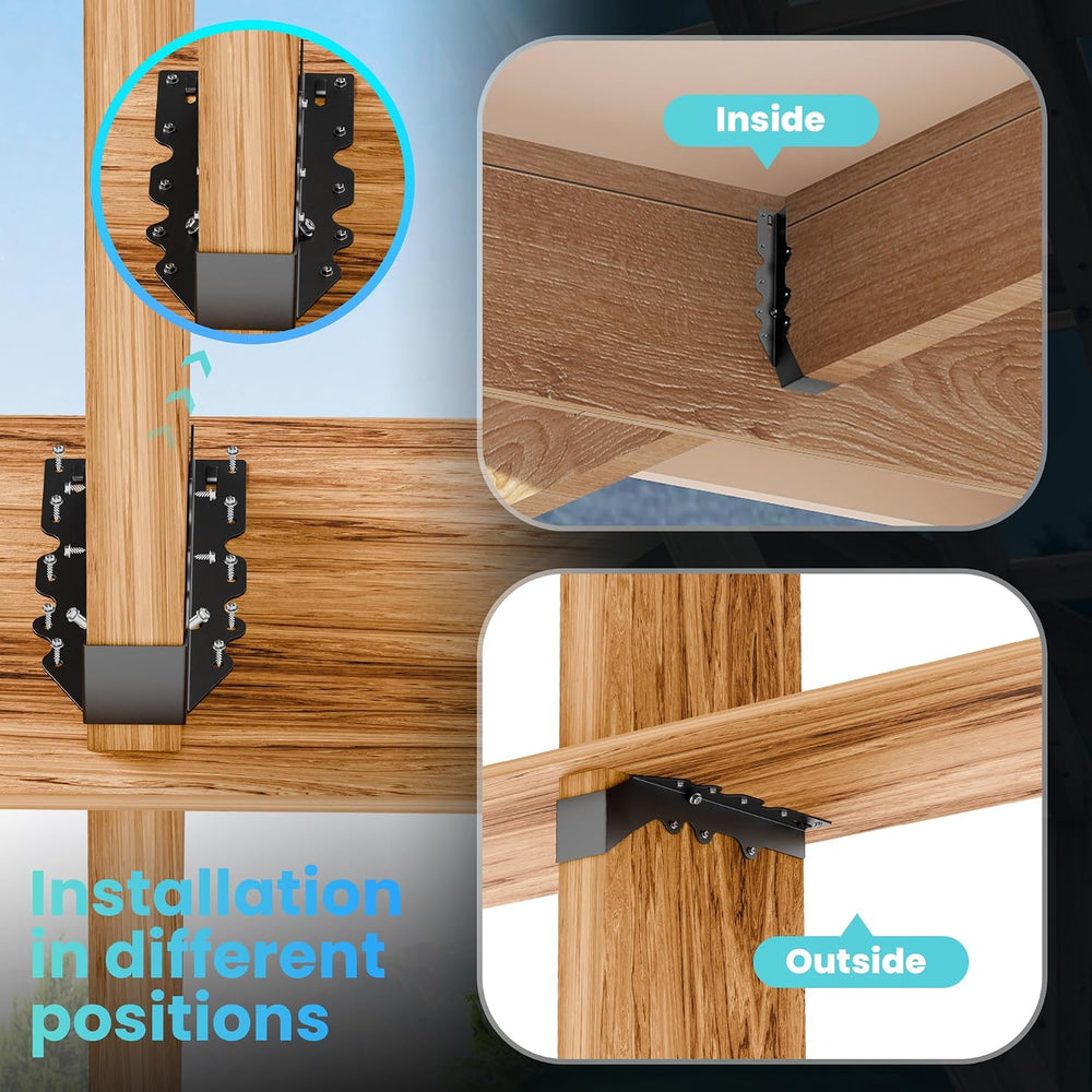 20 pcs 2x10 Joist Hangers Black 18 Gauge Face Mount Joist Hangers , 2x10 Brac...