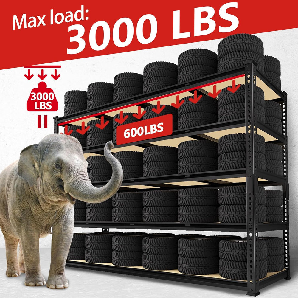 PrimeZone 60" W X 24" D X 72" H Heavy Duty Garage Storage Shel...