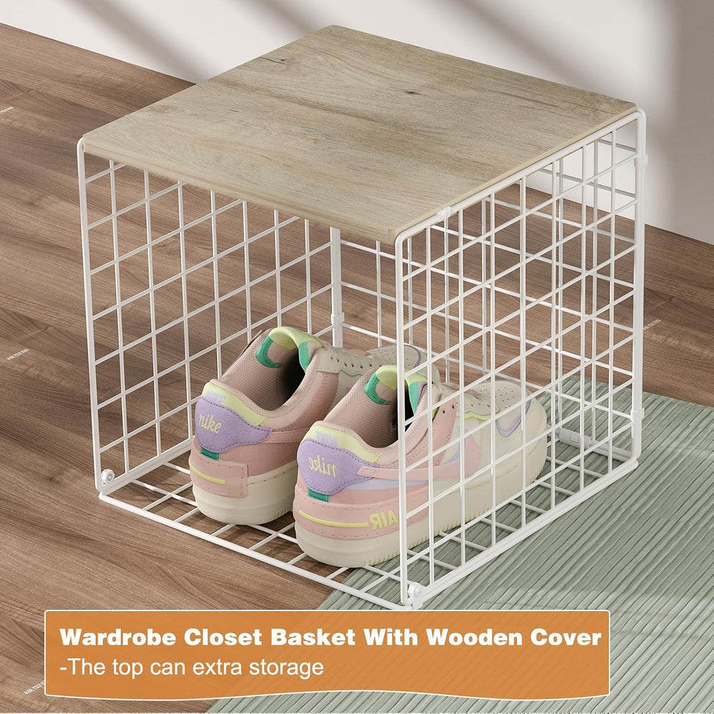 Hencawima 3PCS Stackable Closet Organizers and Storage, Closet Shelves with W...