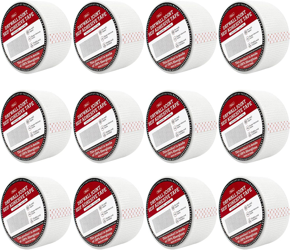 12Pcs - Drywall Joint Tape,Fiberglass Mesh Tape for Drywall Repair,1.97-Iinch...