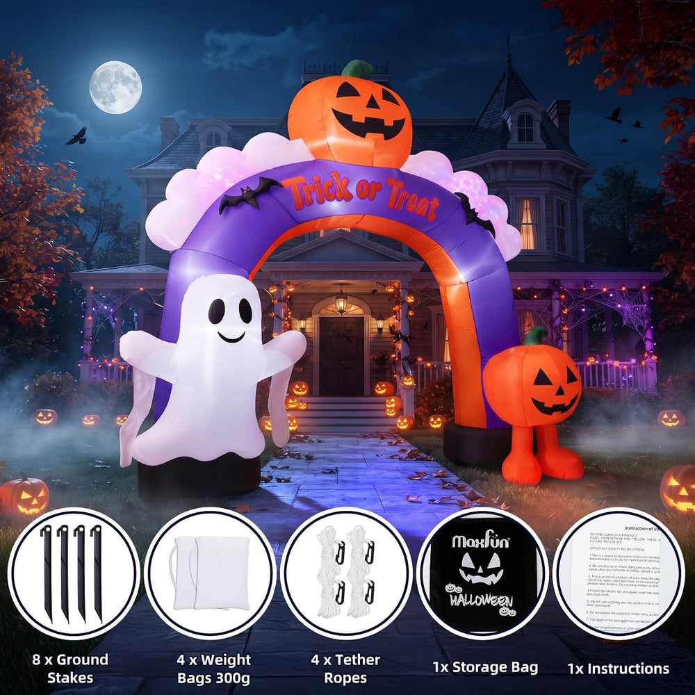 10.5FT Halloween Inflatables Pumpkin Archway for Outdoor Decorations
