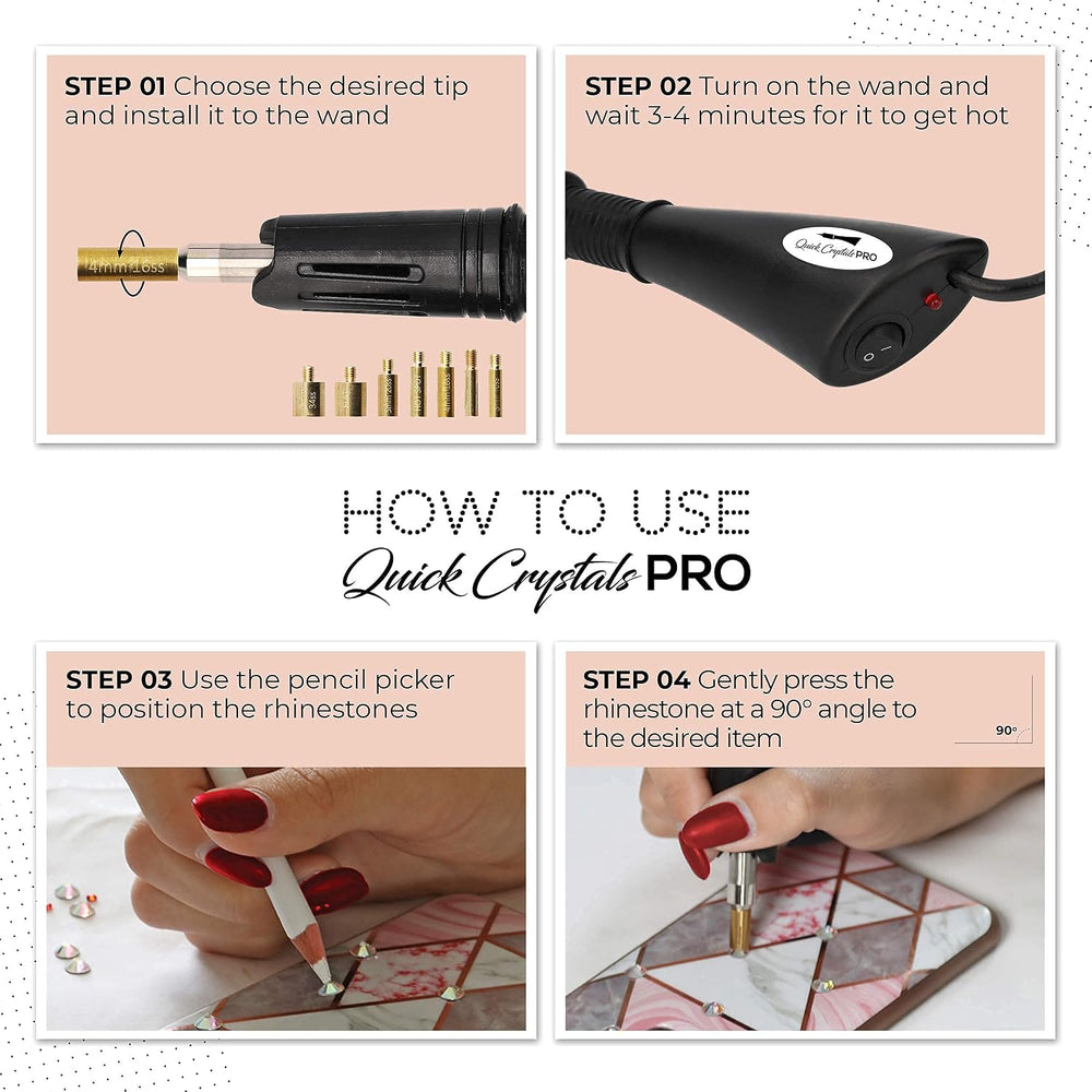 Quick Crystals Pro Hotfix Applicator, Bedazzler Kit with Rhinestones, DIY Wan...