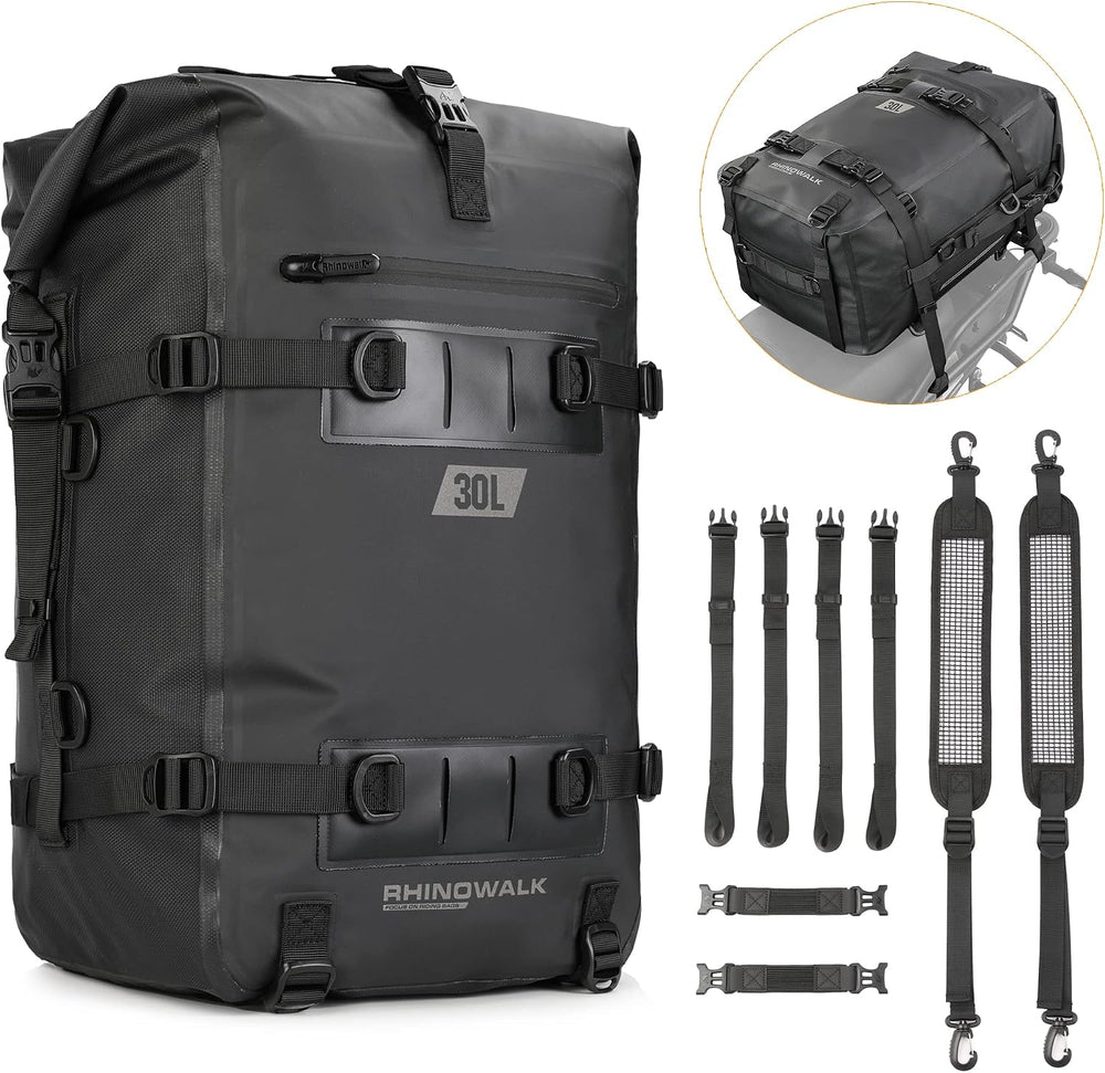 Rhinowalk Motorcycle Tail Bag, Travel Luggage Bags, Waterproof Rear Carrier, ...
