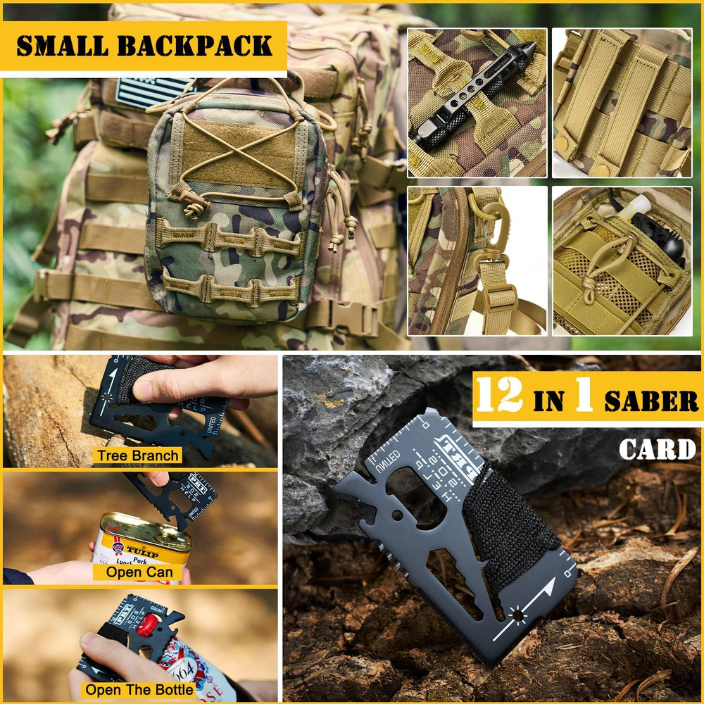 Survival First Aid Kit,99PCS Professional Survival Gear Large Hiking Backpack...