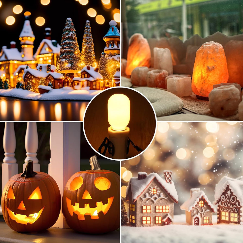 Christmas Village House Accessories Cord 9 LED Light Bulbs, Christmas Blow Mo...