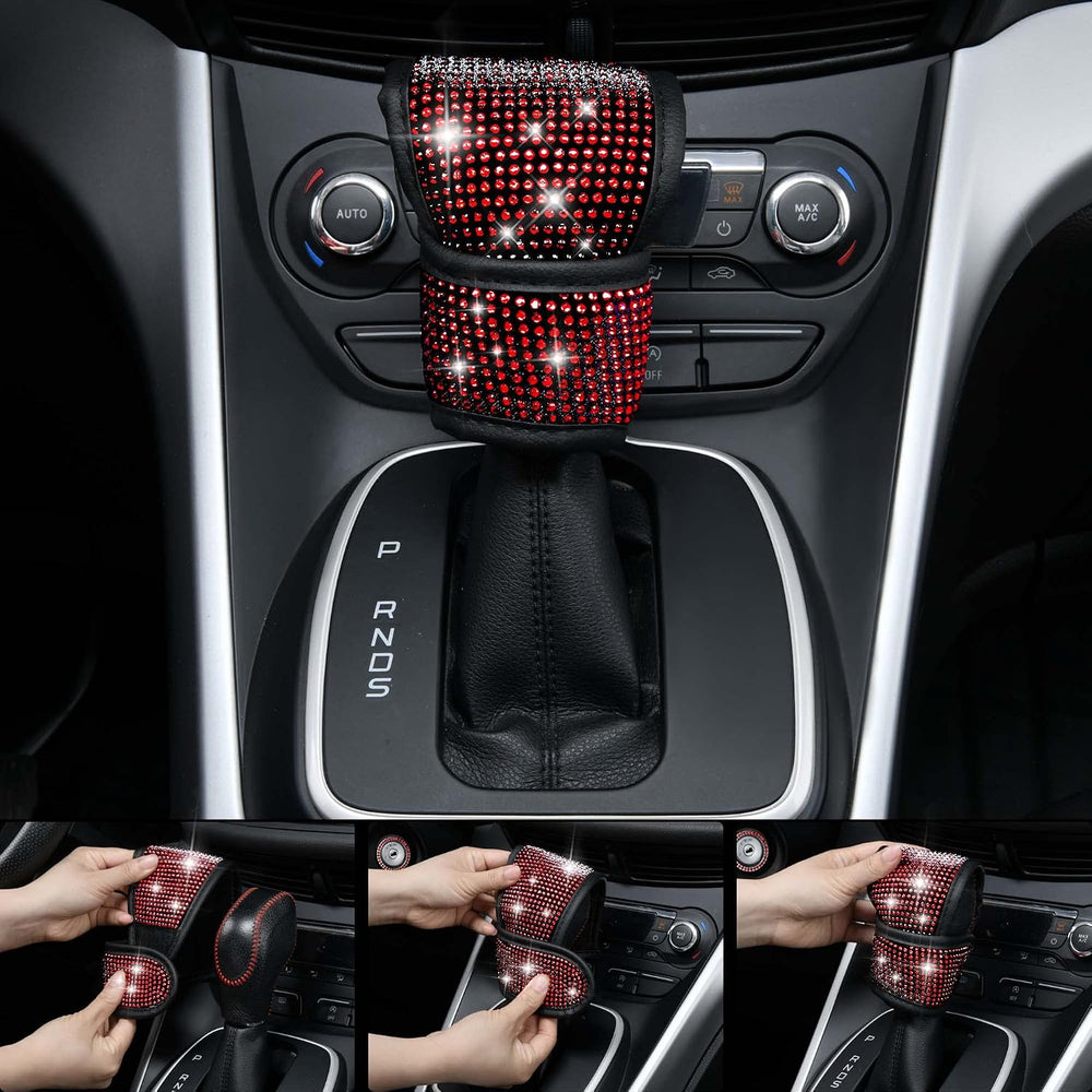CAR PASS 23 PCS Bling Diamond Car Accessories Set for Women, Leather Car Seat...