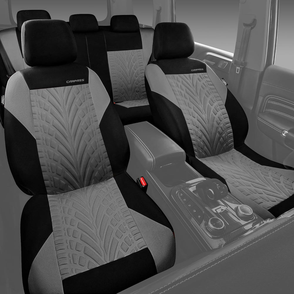CAR PASS Car Seat Covers Full Sets, Front & Split Rear Bench for Car, 3D ...