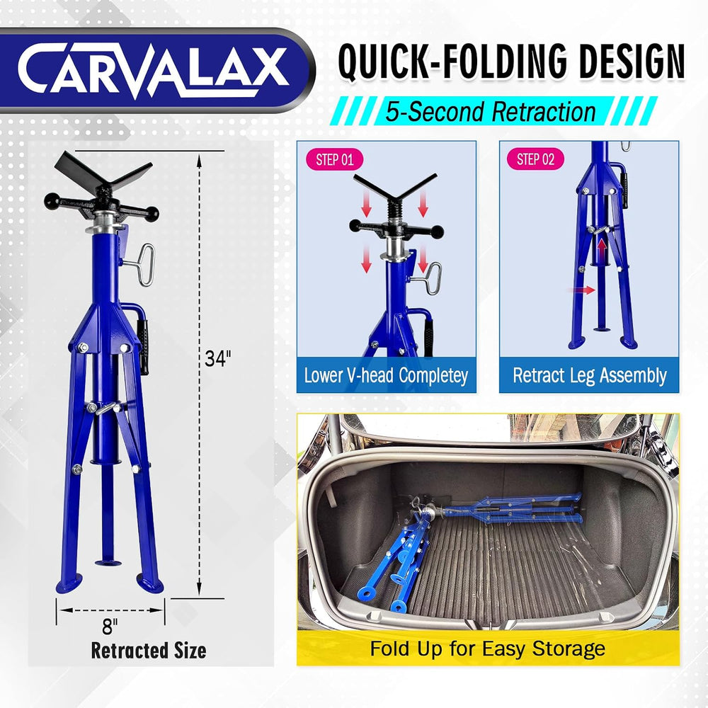 CARVALAX V-Head Pipe Jack Stands, Adjustable Pipe Stand for Welding | 28"...