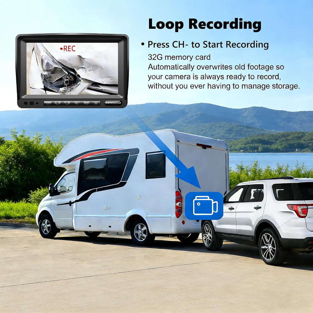 2 CAM 1080P Wireless Backup Camera System with 7'' LCD Monitor